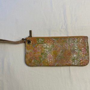 Floral Snakeskin Hobo Wristlet Clutch Vida